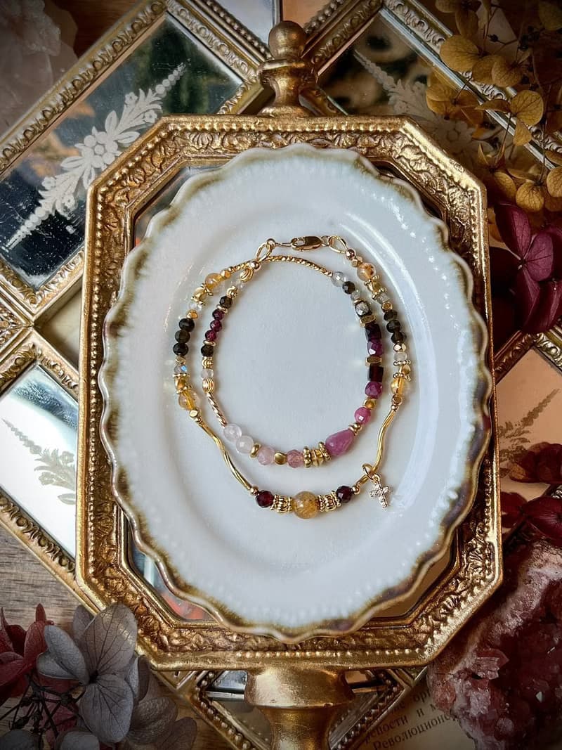 -神秘盛宴-天然水晶手鏈/黃銅手鍊