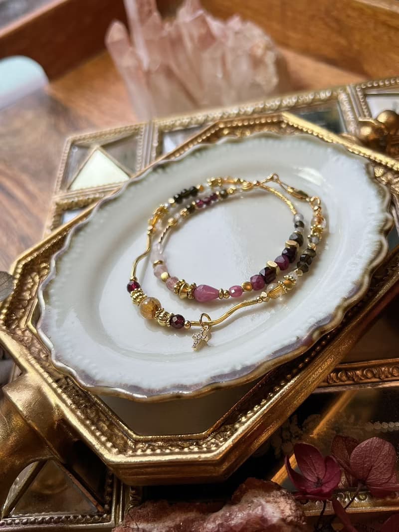 -神秘盛宴-天然水晶手鏈/黃銅手鍊