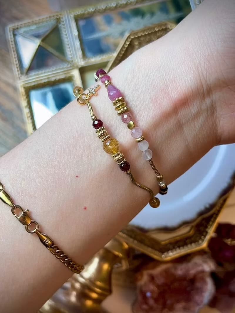 -神秘盛宴-天然水晶手鏈/黃銅手鍊