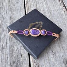 230604 Macrame 南美蠟線 紫龍晶 手鍊