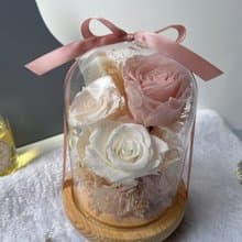 【畢業禮物】flower-of-life 新時代少女粉玻璃鐘罩  日本玫瑰
