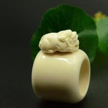 【穹云】天然西伯利亞猛獁象牙冰料素身扳指大氣典雅