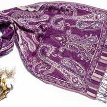 喀什米爾Cashmere/水煮羊毛披肩/針織圍巾/刺繡圍巾/羊絨披巾-花