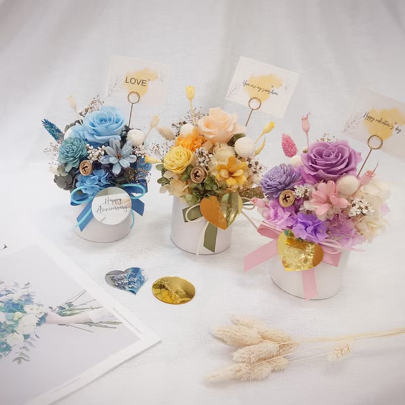 詩的意義浪漫款盆花 不凋花 永生花 禮物 裝飾 玫瑰花 情人節禮物