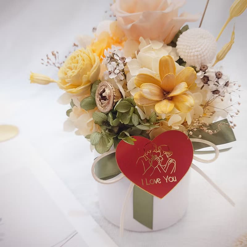 詩的意義浪漫款盆花 不凋花 永生花 禮物 裝飾 玫瑰花 情人節禮物