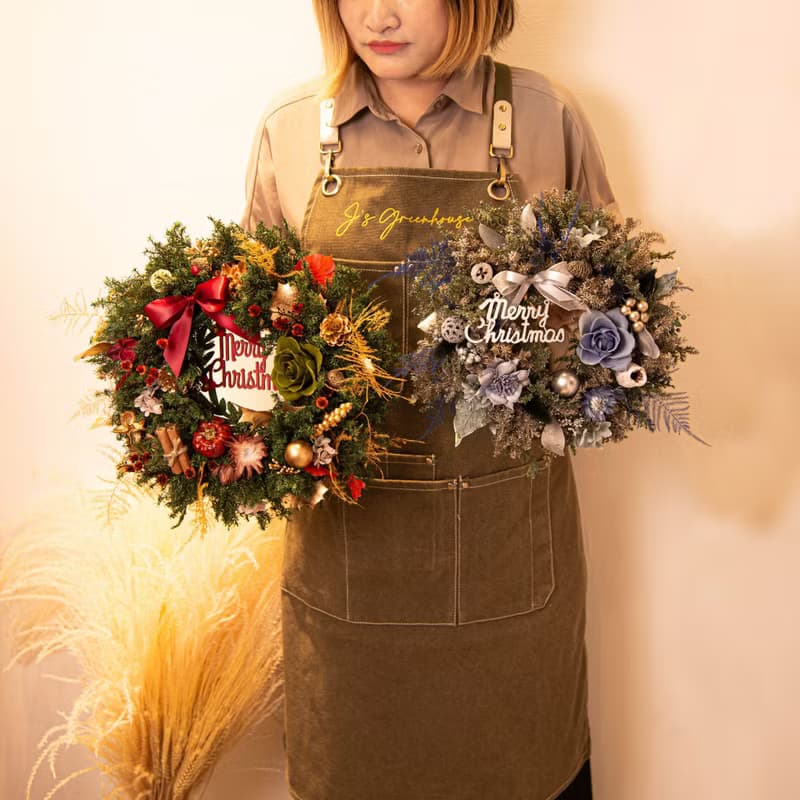 【聖誕禮盒】日本永生花 乾燥花 聖誕花圈 花環 佈置擺飾 / 共4款