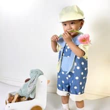 迷糊旅人指南 | 雙面牛仔吊帶水兵領襯衫四件套組