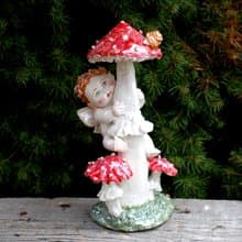 Elf figurine Ceramic sculpture Porcelain angels figurines Mushroom figurines