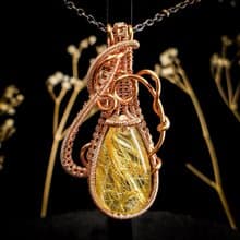 【豐盛之瓶】鈦晶 金髮晶 金屬編織項鍊