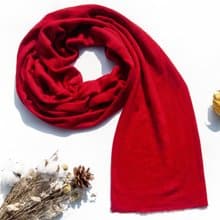 喀什米爾Cashmere/羊絨圍巾/純羊毛圍巾披巾/戒指絨披肩-辣椒紅色