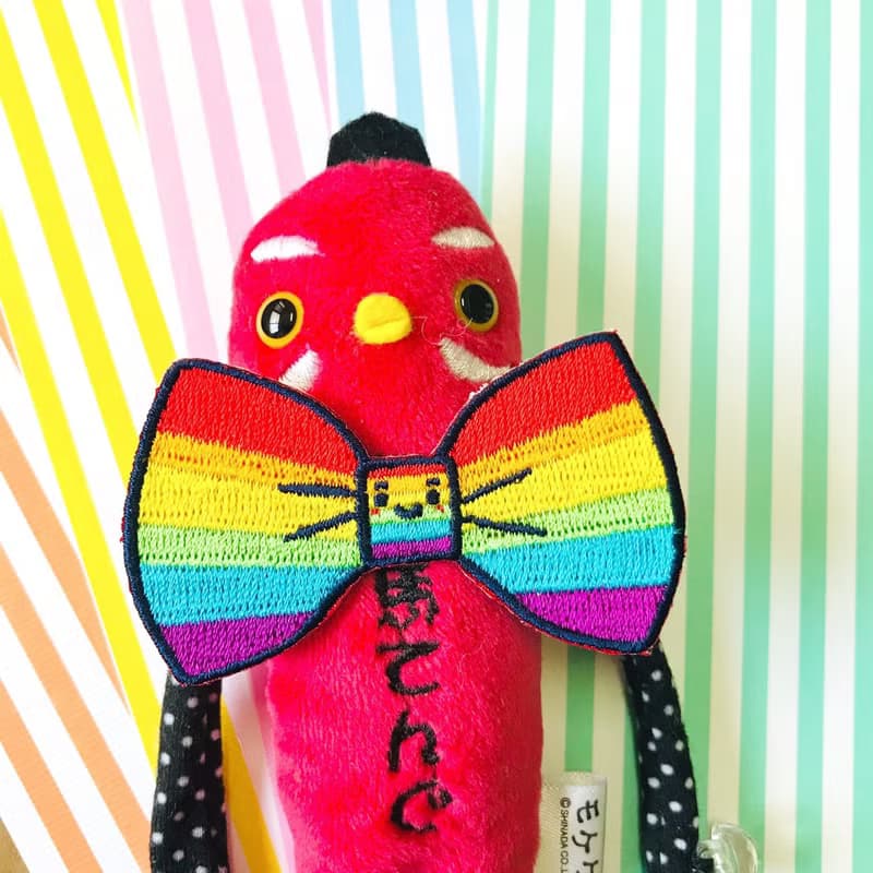 刺繡別針 繡布燙逗-彩虹系列 -彩虹蝴蝶結