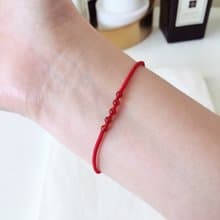 迷你紅瑪瑙*5 金剛結 蠟線 手環 極細 /  開運 交換禮物 姻緣