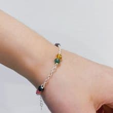 拾銀 | 心之彩虹純銀手鍊 |  彩色碧璽