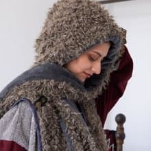 【熱門預購】毛絨連帽圍巾 (3色) CAAP5301