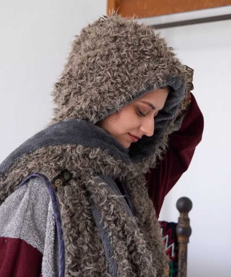 【熱門預購】毛絨連帽圍巾 (3色) CAAP5301