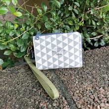 6 Coin 拉鍊零錢包 白灰三角