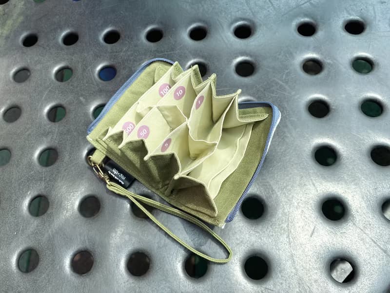 6 Coin 拉鍊零錢包 白灰三角