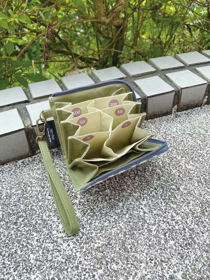 6 Coin 拉鍊零錢包 白灰三角