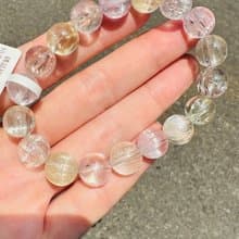 精品螢光星閃拉絲雙色紫鋰輝10.8-11.3mm41.18g提高睡眠緩解焦慮