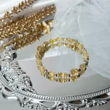 金幣鈦后招財手串 - 金鈦晶/鈦晶手鍊/金髮晶手鍊