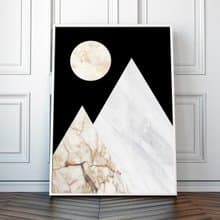 Abstract Mountain Peaks Marble Landscape Art Print