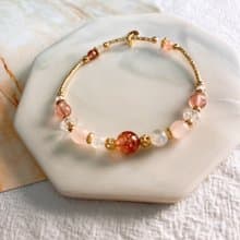 維納斯的祝福 草莓晶 粉晶 月光石 招桃花人緣水晶天然石手鍊手環
