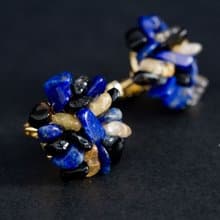 天然石モザイクイヤリング　Vermeer