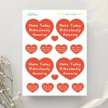 愛心防水立體貼紙MakeTodayRidiculouslyAmazing行李箱筆電水晶貼