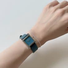 【Ven & Qu】Doris 銀色青綠手錶 – 22×29 mm 不鏽鋼錶殼