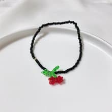 Beaded Cherry Black line Bracelet  (13-21cm)