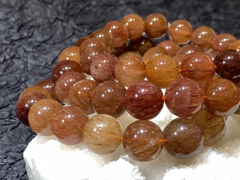 快速出貨 天然滿礦紅髮晶手鍊