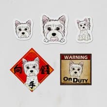 西高地白㹴 寵物防水抗曬貼紙 行李箱 滑板 衝浪板 春聯