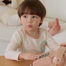 藍白熊熊鄰居-植纖衣長袖韓國童裝-K62609