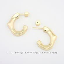 14K鍍金扭繞設計耳環 | 幾何圈形耳飾 | 聖誕節禮物 生日禮物