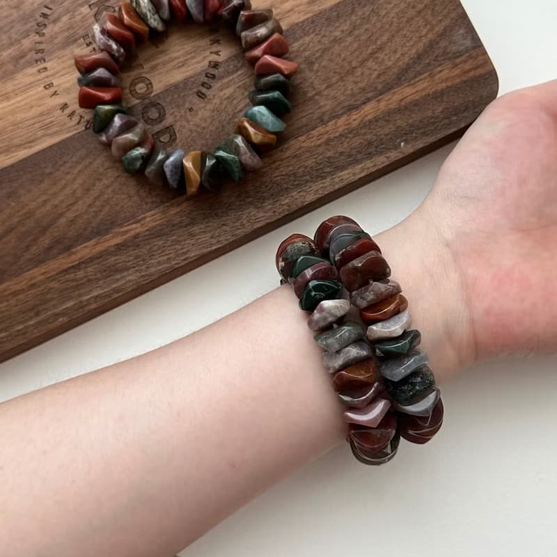 【雙魚牡羊座|3月生日】血石純珠手鏈 舒緩壓力疲勞 健康力量活力