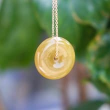 黃翡翠平安扣 天然緬甸翡翠A貨 平安扣 黃翡翠 項鍊 手鏈 送禮
