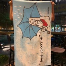 sophie art 愛遮蓋一切 Love covers all 時尚浴巾 浴巾