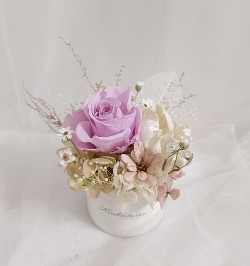 永生玫瑰盆花桌花 永生乾燥花教師節感恩聖誕節樹花圈生日交換禮