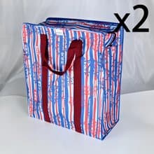 紅白藍袋 | 一套二個| RPET 拉鍊行李袋 | 強力耐用 | 香港情懷