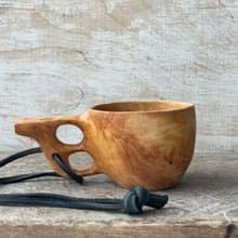 Kuksa from Birch burl for bushcrafters Finnish cup Guksi Bushcraft Wooden Dishes