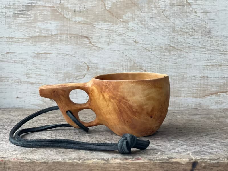 Kuksa from Birch burl for bushcrafters Finnish cup Guksi Bushcraft Wooden Dishes