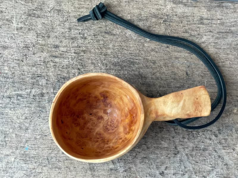Kuksa from Birch burl for bushcrafters Finnish cup Guksi Bushcraft Wooden Dishes