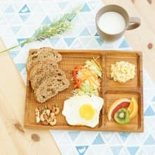 天然柚木早午餐盤-條紋款35X24.5/露營野餐/餐盤/不上漆食用安心