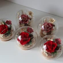 永生花玻璃盅 小夜燈 生日禮物 交換禮物