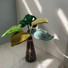 龜背芋瓶插 針織手作