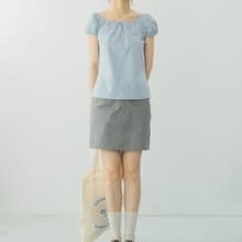 【甜妹千金】法式復古/嬰兒藍棉麻/船型小衫