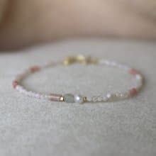 手鍊 蛋白石 光譜石 珍珠 天然石 - 樹枝 -