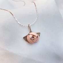 Re-Re蠶絲金工—【限量色】小銀杏玫瑰項鍊