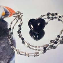 Sea Collection - 'Puffin' Glass Craft Heart Necklace