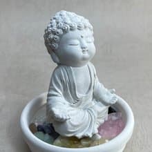 佛像擺飾 五行水晶礦石擴香之衲靜小盤水晶套組 佛 水晶 母親節